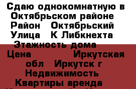 Сдаю однокомнатную в Октябрьском районе › Район ­ Октябрьский › Улица ­ К.Либкнехта › Этажность дома ­ 5 › Цена ­ 15 000 - Иркутская обл., Иркутск г. Недвижимость » Квартиры аренда   . Иркутская обл.,Иркутск г.